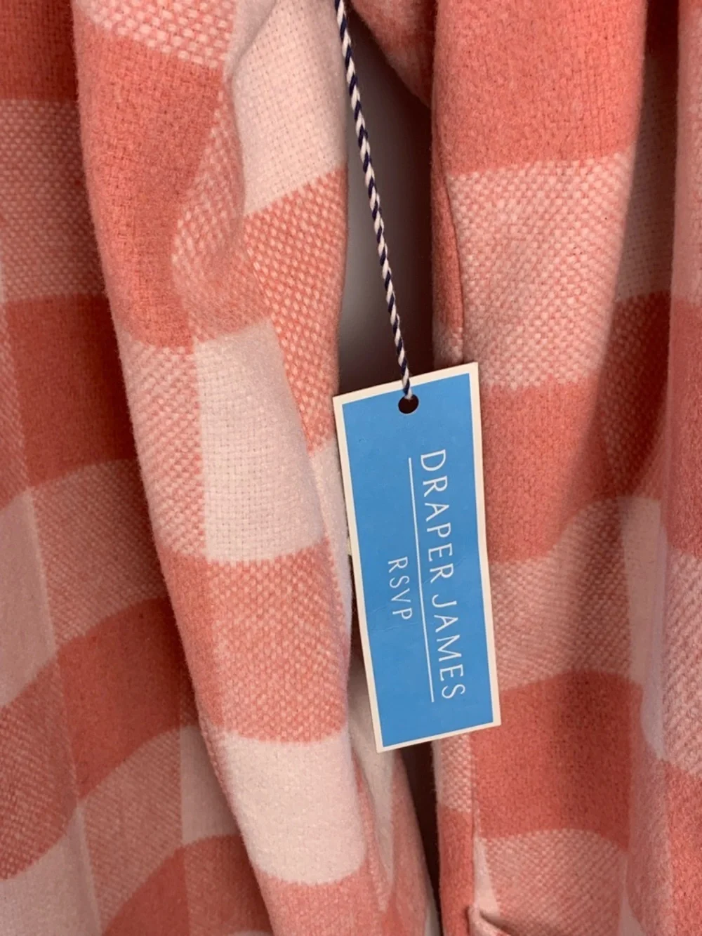 Draper James RSVP XXL Pink Gingham Plaid Coat Lined Button Front NWT